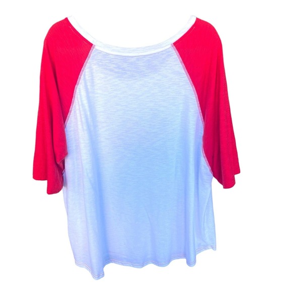 Disney Shirt Womens Plus Size 3X Raglan Burnout Patriotic Mickey Minnie USA - Picture 2 of 11